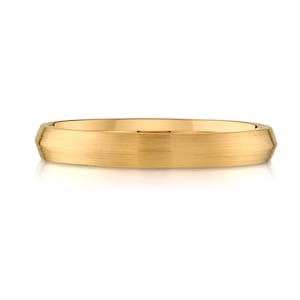 14k Yellow Gold Band (3mm) | KNIFE EDGE | Matte Brushed | Comfort Fit | Men's Women's Wedding Ring Thin