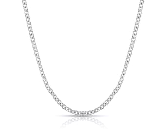 14k White Gold Round Cable Chain (2mm thick / 16, 18, 20, 22, 24 inches) | Simple THIN Classic Solid Rolo Chain Pendant Yellow Available