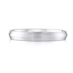 14k White Gold Band (3mm) | KNIFE EDGE | Matte Brushed | Comfort Fit | Men's Women's Wedding Ring Thin
