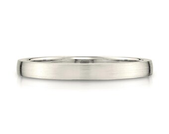 14k Champagne Gold Band (2.5mm THIN) | LOW DOME | Matte Brushed | Comfort Fit | Men's Women's Wedding Ring White Unplated Vanilla European