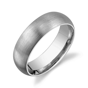 Bracelet Platine 950 (6 mm) | DME CLASSIQUE | Brossé mat | Coupe confortable | Alliance homme femme PT950