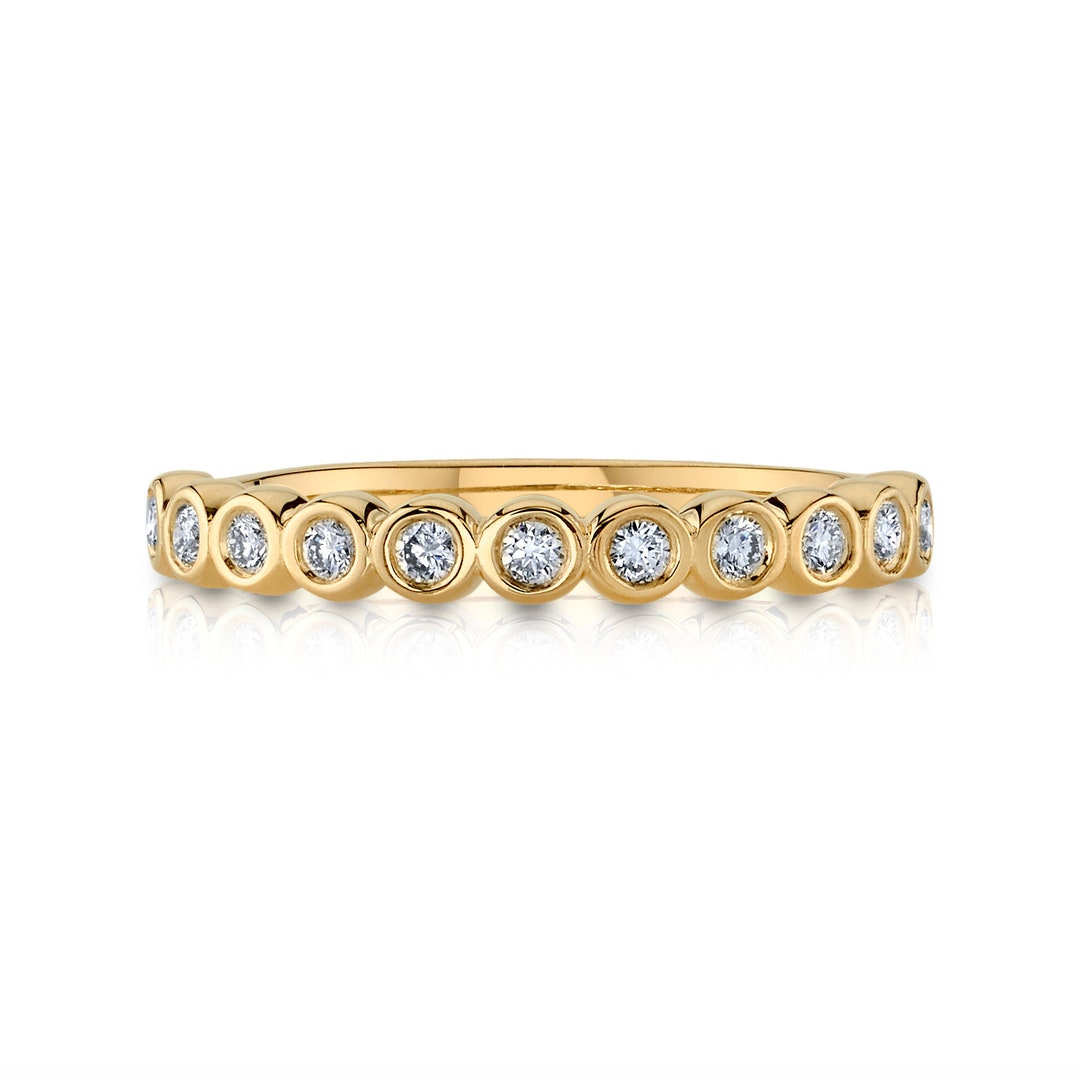 Bezel Diamond Eternity Band in 14k Yellow Gold (3mm) | Rose White ...