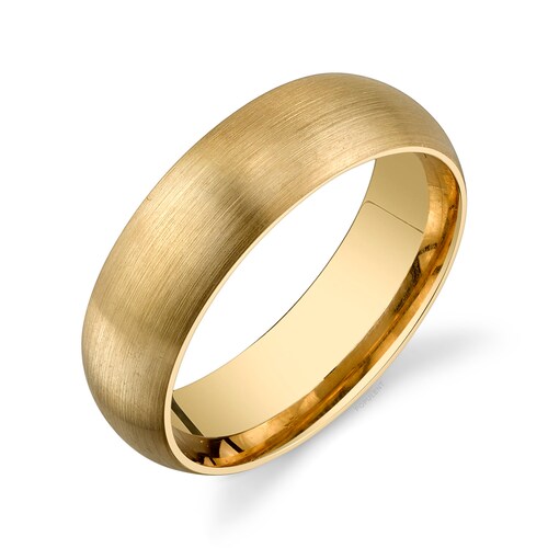 14k Yellow Gold Band 6mm CLASSIC DOME Polished Comfort - Etsy