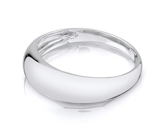 14k White Gold High Dome Ring | SOLID | Women's Ring