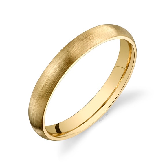 10k Gold Komfort Band Ring - Schmal & Massiv Für Herren & Damen, 2-8 Mm Stärke