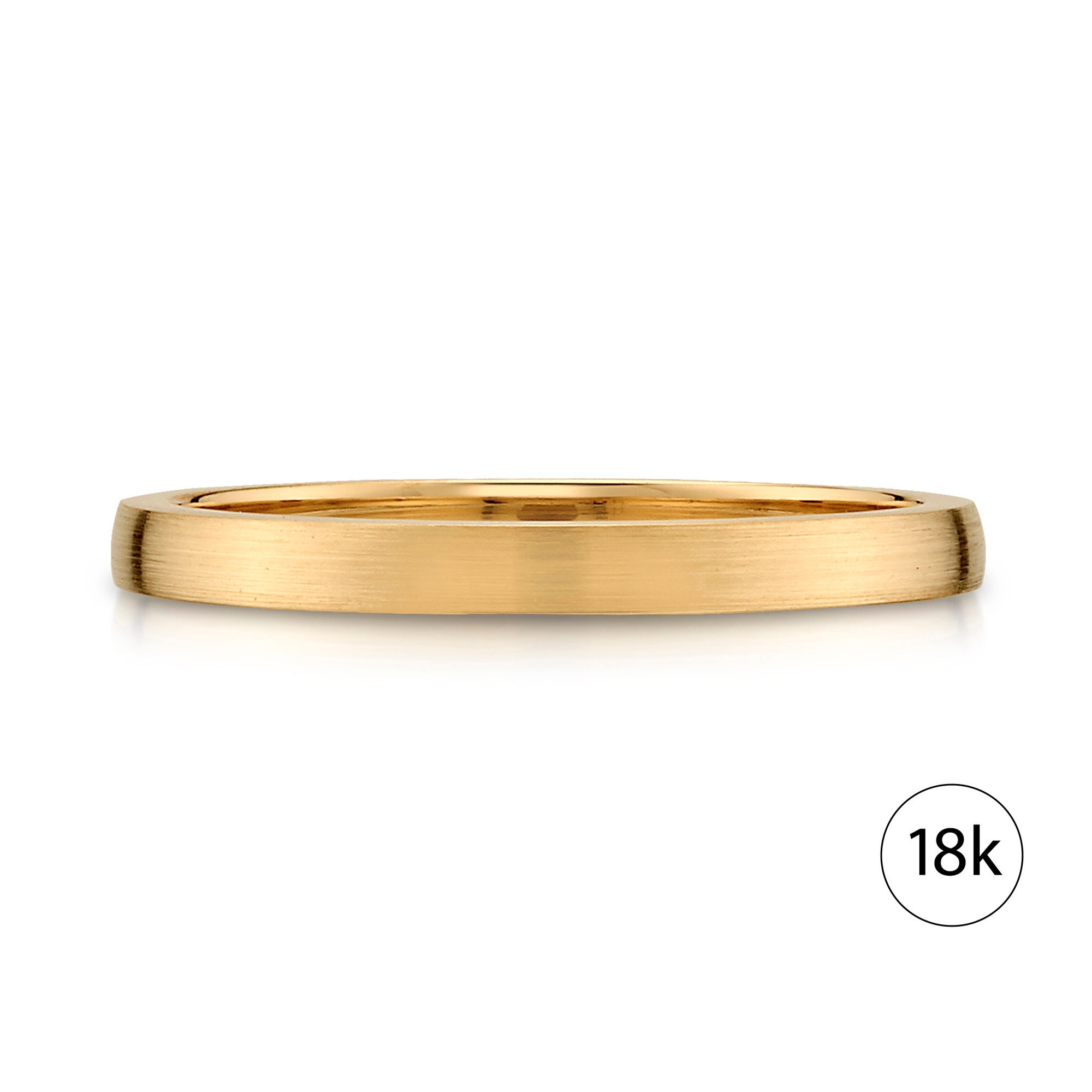 【一部予約！】 DOME LOW | THIN) (2mm Band Gold Yellow 18k | Brushed Matte アクセサリー