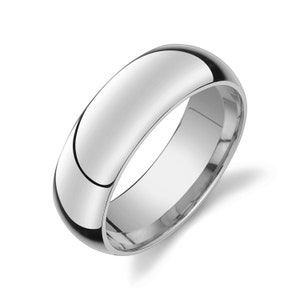 Bracelet Platine 950 (8 mm) | DME CLASSIQUE | Poli | Coupe confortable | Alliance homme femme simple PT950