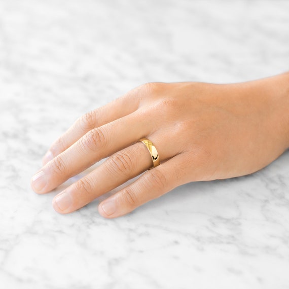 5mm Gold Plated Tungsten Carbide Wedding Band | Polished Half Dome Ring | Size 9.5 - View #9