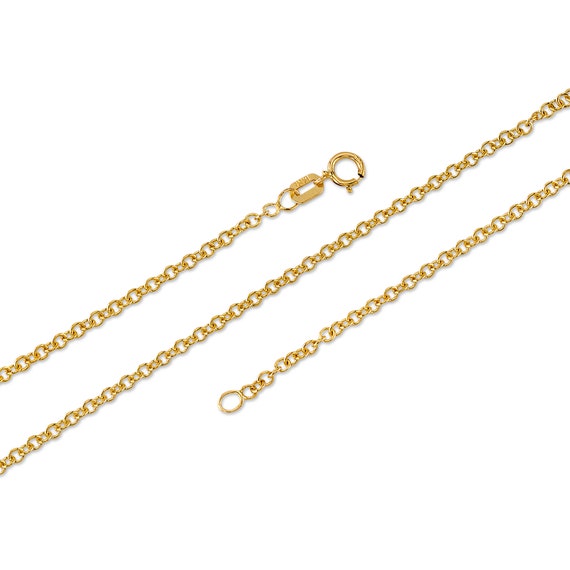 10K Gelbgold Herren 5Mm Rolo Kabel Runde Gliederkette Anhänger