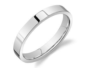 May include: A simple, polished, silver wedding band.