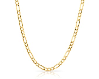 14k Yellow Gold Figaro Chain (4mm) Necklace | Lightweight | Simple Statement Classic Solid
