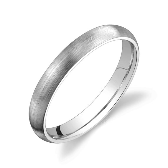 Platinum 950 Band 3mm CLASSIC DOME Matte Brushed Comfort Fit Men s