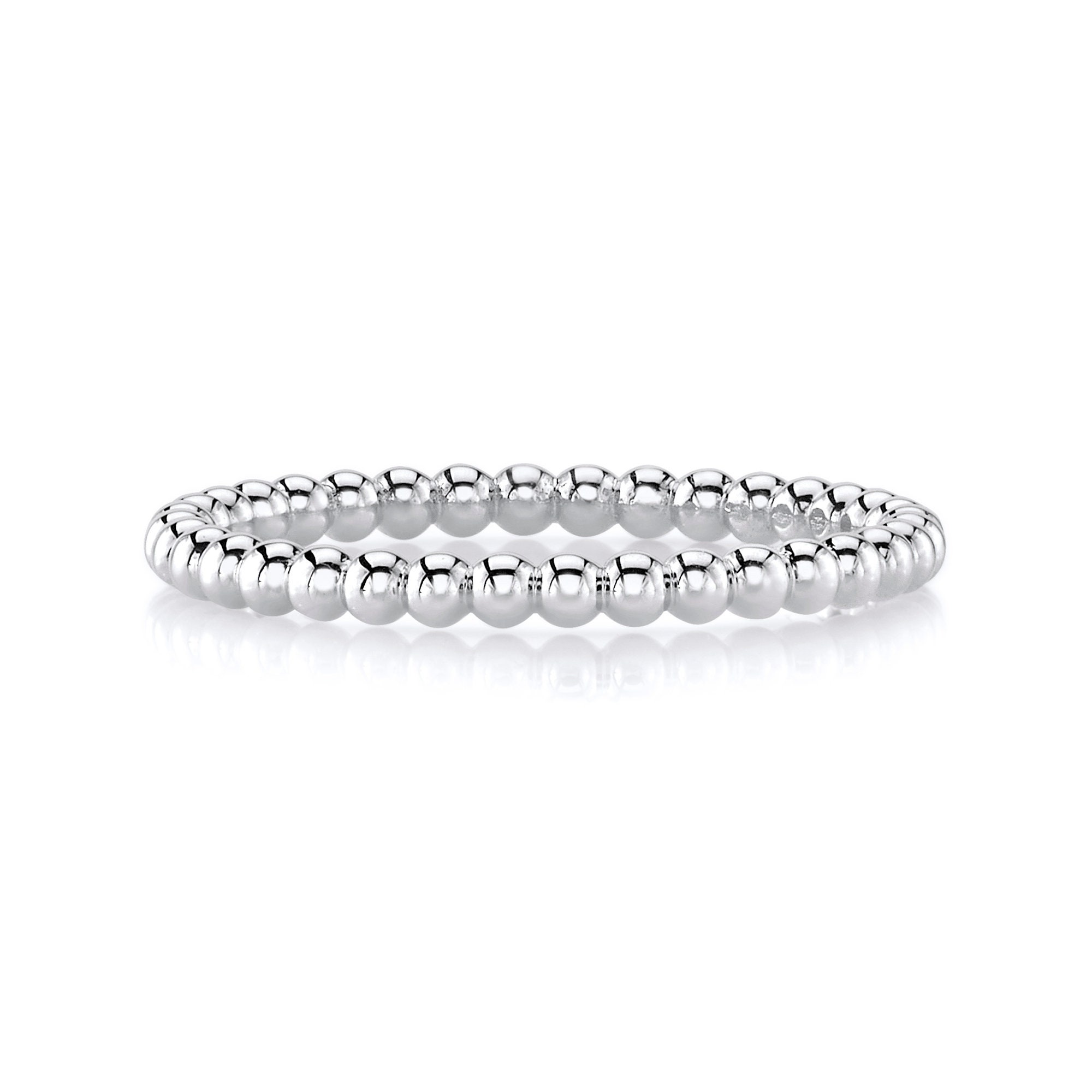 White gold deals beaded ring