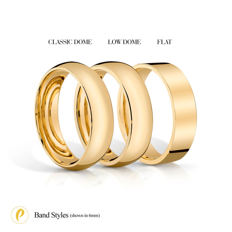 14k Yellow Gold Band 5mm CLASSIC DOME Polished Comfort Fit Men's Women's Wedding Ring Simple image 3