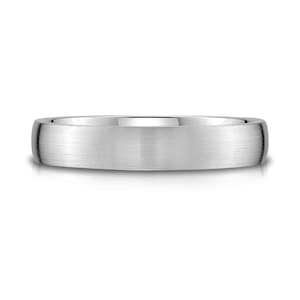 Bracelet Platine 950 (4 mm) | DME BAS | Brossé mat | Coupe confortable | Alliance homme femme simple PT950 européenne