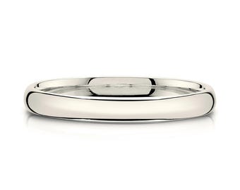 14k Champagne Gold Band (2.5mm THIN) | CLASSIC DOME | Polished | Comfort Fit | Men's Women's Wedding Ring White Unplated Vanilla Simple
