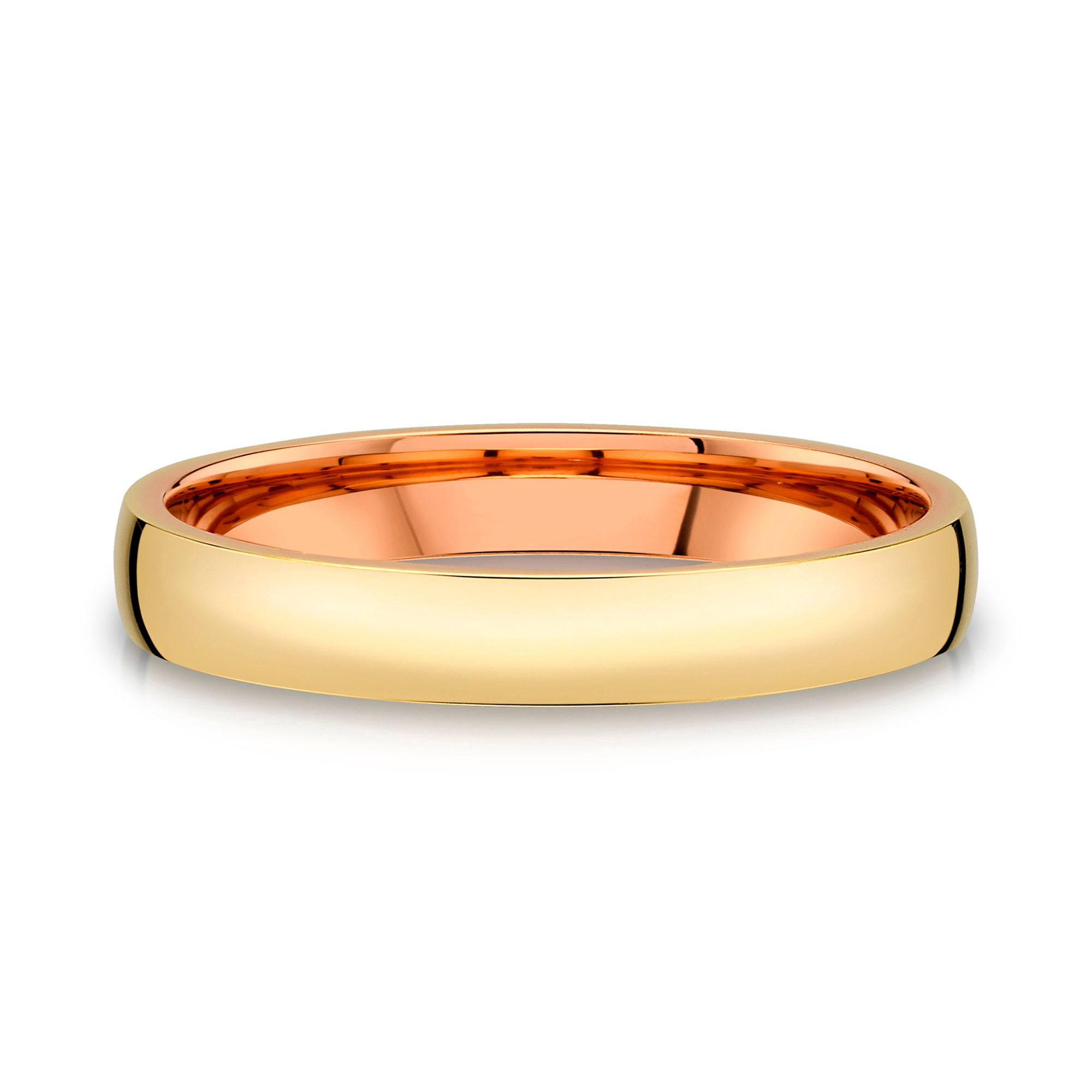14k 2-tone Yellow & Rose Gold Band (3mm) | LOW DOME