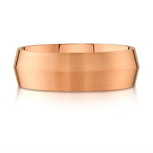 14k Rose Gold Band (8mm) | KNIFE EDGE | Matte Brushed | Comfort Fit | Men's Women's Wedding Ring