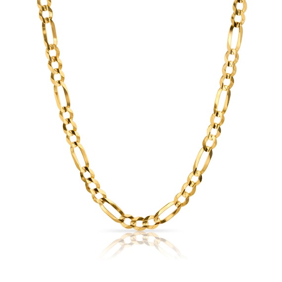 14K Two Tone Gold Two Face Happy and Sad Charm Pendant with 2mm Figaro 3+1 Chain Necklace
