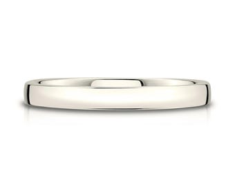 14k Champagne Gold Band (2.5mm THIN) | LOW DOME | Polished | Comfort Fit | Men's Women's Wedding Ring White Unplated Vanilla Simple European