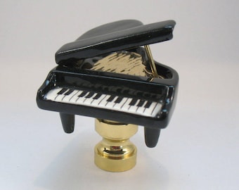 Lamp Finial Black Grand Piano Ceramic Found Object Lampshade Finial U25