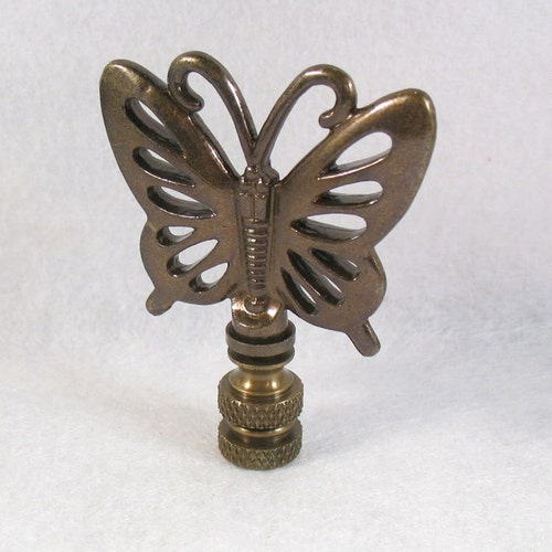 Decorative Polished Brass Butterfly Lamp Finial Garden Nature Repairs Parts 