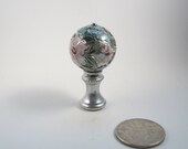 Lamp Finial Silver, Pink, Green Cloisonne Ball Sphere Lampshade Finial Solid Brass Silver Painted Hardware 46AA
