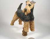 Lamp Finial Handsome Cast and Painted Resin Dog Good Detail Nice Size Found Object Figurine Re-Purposed 22Q