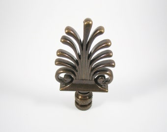 Lamp Finial Vintage Dark Bronze Split Leaf Lampshade Finial Timeless Style 1446