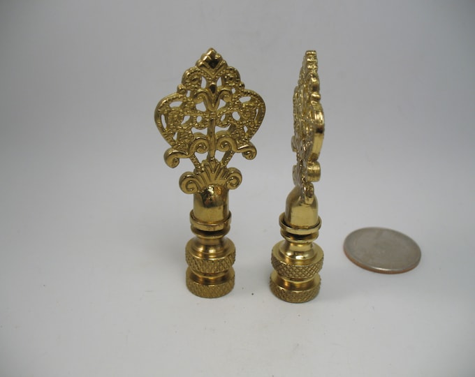Lamp Finial Pair of Solid Brass Bright Finish Arrow Lampshade Finials