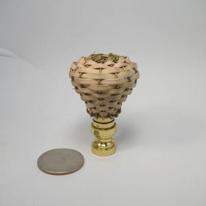 Wicker Lamp Finial  Solid Brass Hardware  #K11