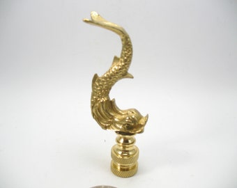 Lamp Finial  Vintage Style Solid Brass Roman Classic Dolphin.  Lampshade Finial  525