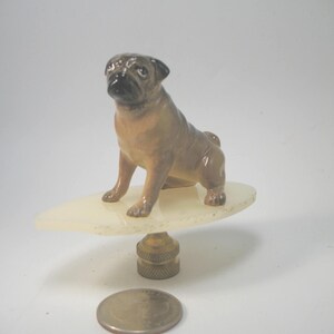 Lamp Finial Fine Ceramic Pug  Dog Good Detail  Nice Size  Found Object #dog11u