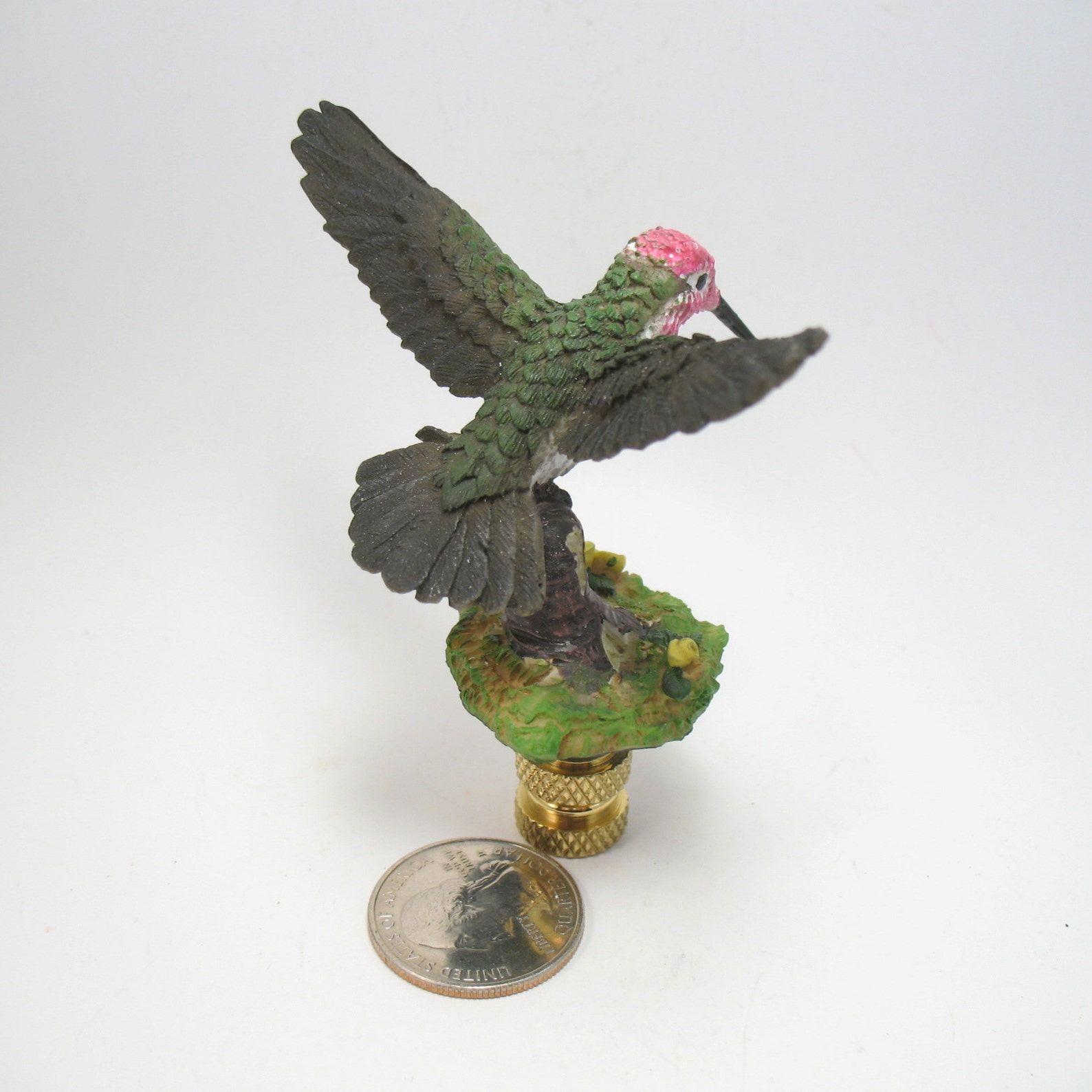 Lamp Finial Hummingbird Cast Painted Resin Colorful In Etsy