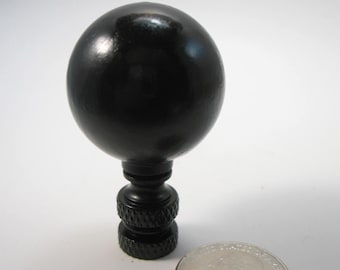 Lamp Finial  Small Wooden Black  Ball Sphere Round Lamp Shade Finial Black Brass Hardware  433