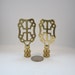 Lamp Finial: Pair of Solid Brass Asian Symbol Lampshade Finials Standard Size Thread  T504P 