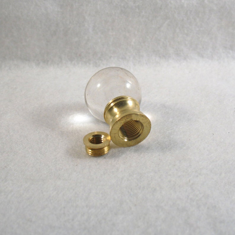 Lamp Finial Small Clear Glass Ball Knob. Fits Both Standard Etsy
