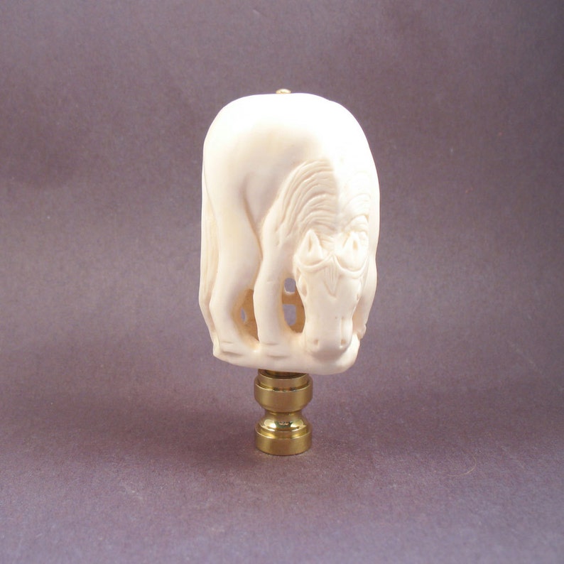 Asian Horse Lamp Finial. Fine Carving in Ox Bone. Smooth Etsy
