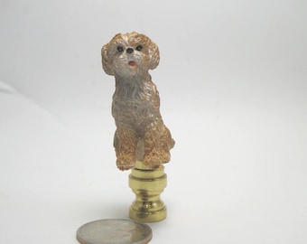 Lamp Finial Fine Cast Resin Small Dog  Found Object #dog31Y