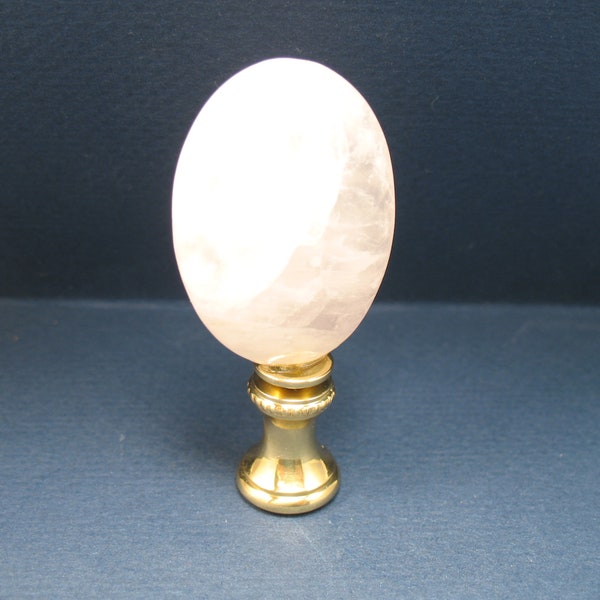 Lamp Finial Light Pink Rose Quartz Lamp Finial Oval Very Light Pink Stone  29C