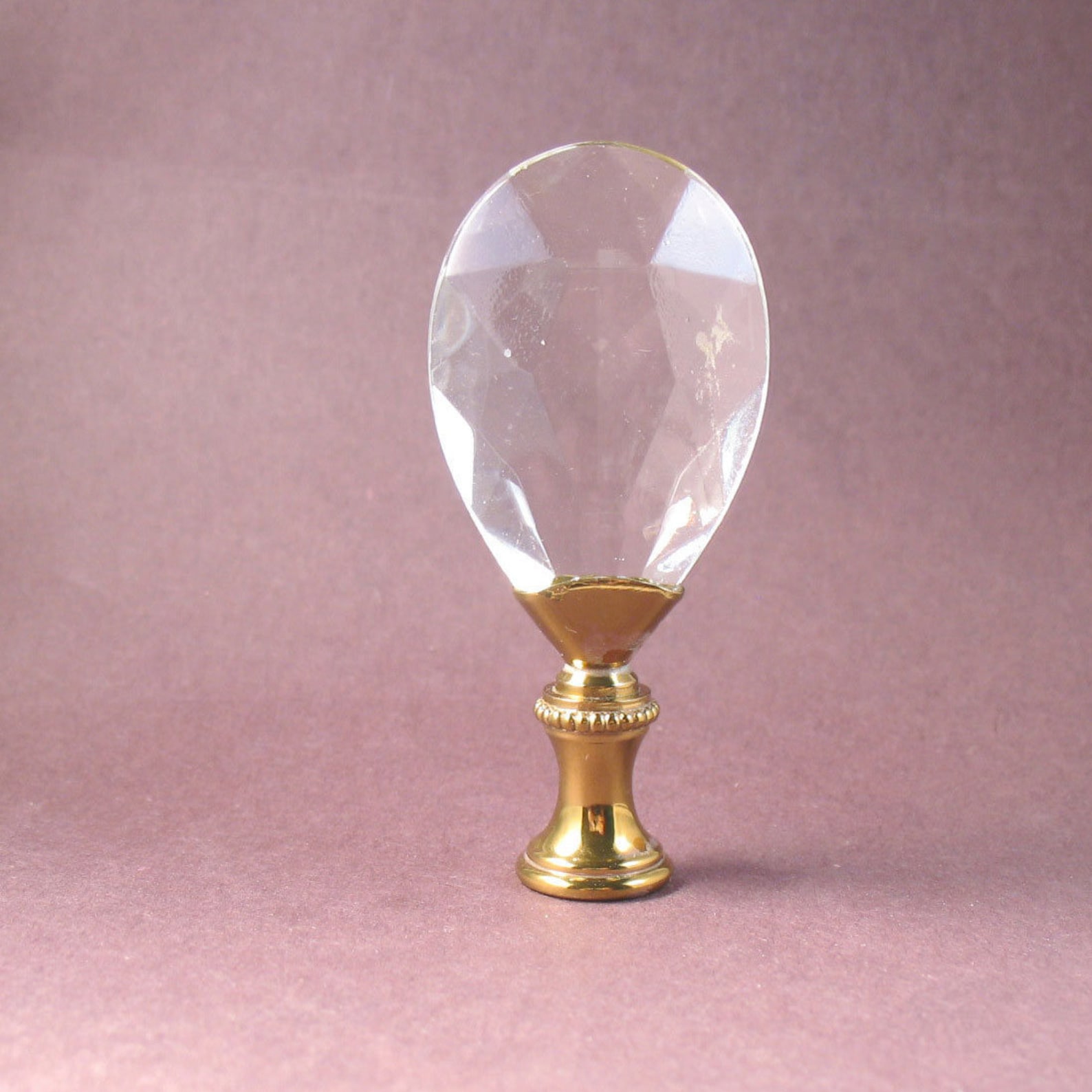 Lamp Shade Finial Glass Prism on Brass Swivel Hardware Lamp Etsy