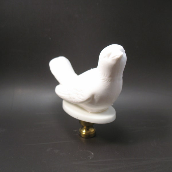 Lamp Finial Large White Ceramic Bird Found Object Bisque #2TY