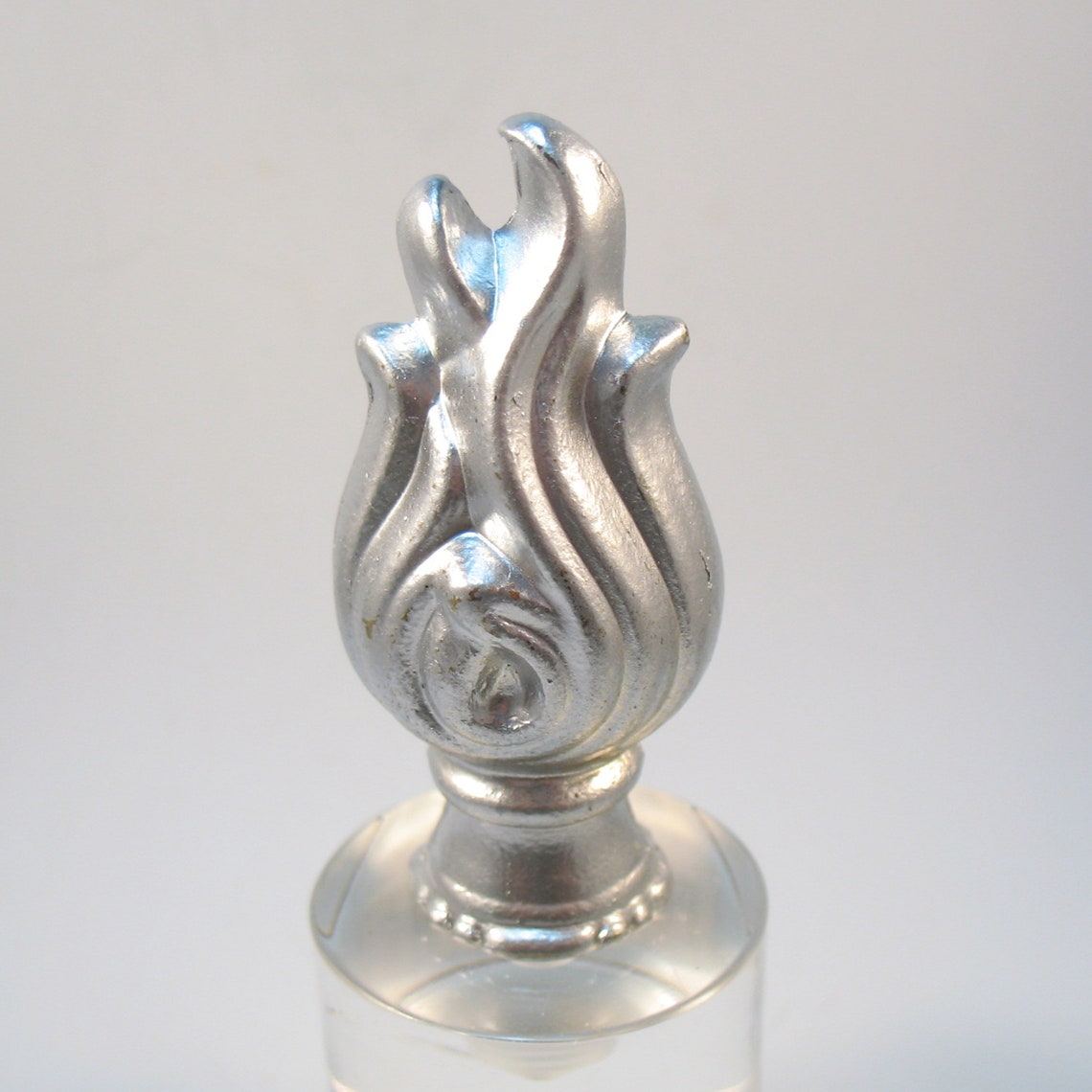 Lamp Finial Painted Metal Flame Silver Lampshade Finial Etsy