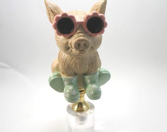 Lamp Finial Cartoon Pig  #57AB