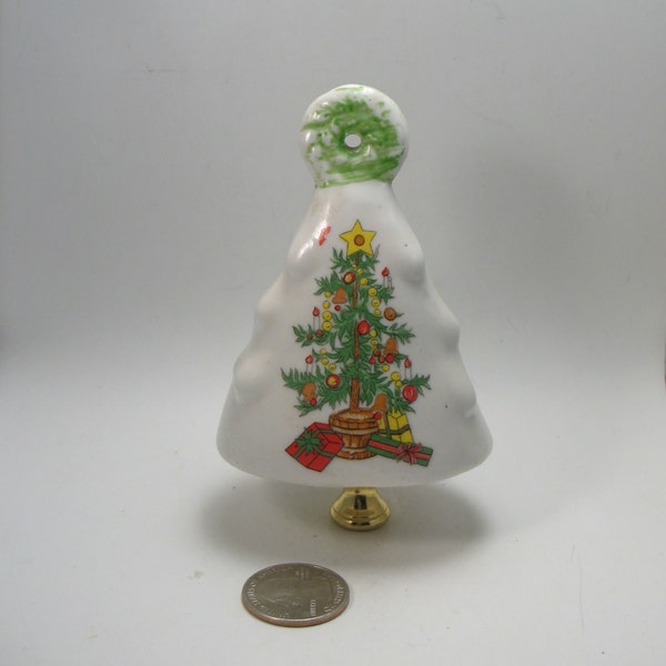 Lamp Finial Ceramic Christmas Tree Found Object (Bell) Redesigned and Assembled By the Seller R9