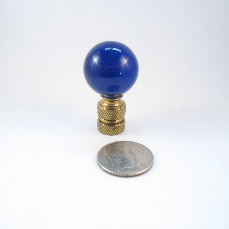 Lamp Finial Small Glass Cobalt Blue Ball Sphere Round Lamp Etsy