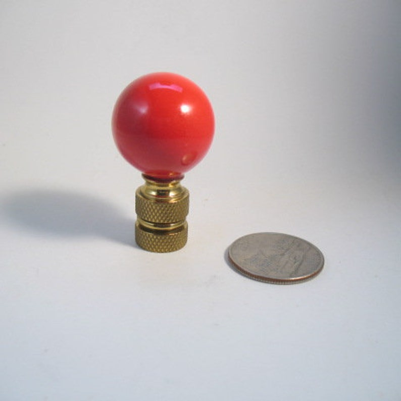 Lamp Finial Small True Red Ceramic Ball Lampshade Finial 44J