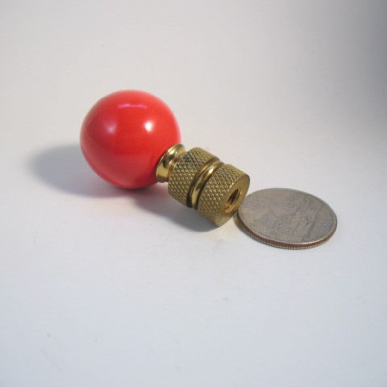 Lamp Finial Small True Red Ceramic Ball Lampshade Finial 44J