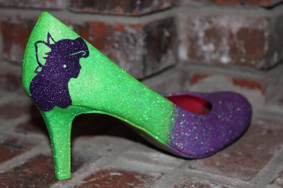 green sparkly shoes