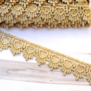 1 Inch Metallic Gold Lace Trim for Bridal, Costume or Jewelry, Crafts and  Sewing by 1 Yard, LP-MX-673